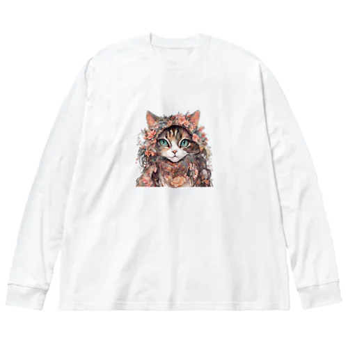 美人な猫 ビッグシルエットロングスリーブTシャツ