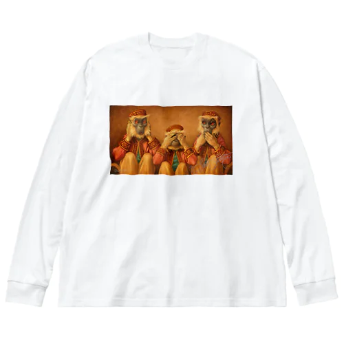 見ざる・聞かざる・言わざる　See no evil, hear no evil, speak no evil ビッグシルエットロングスリーブTシャツ