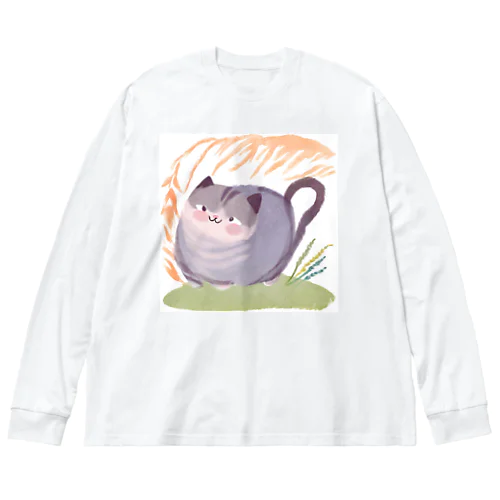 かわいいにゃんこ ビッグシルエットロングスリーブTシャツ