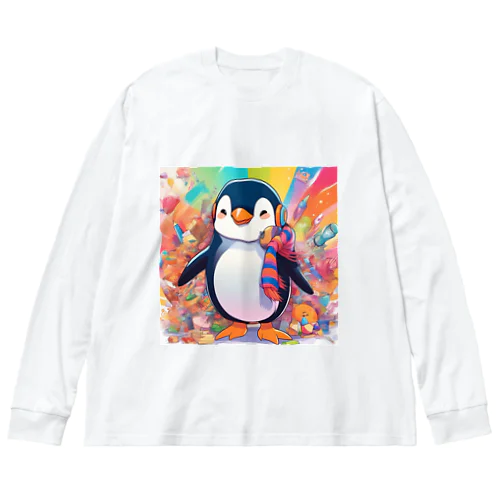 笑顔のペンギン ビッグシルエットロングスリーブTシャツ