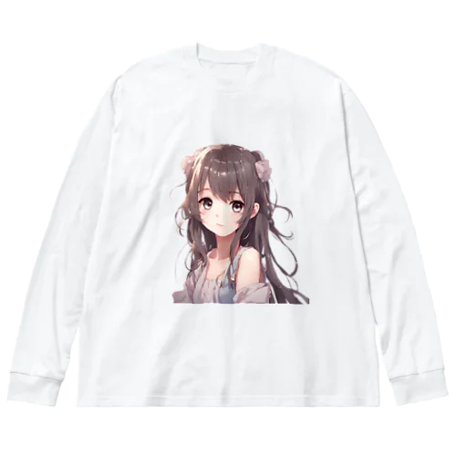 かわいい女の子イラストグッズ ビッグシルエットロングスリーブTシャツ