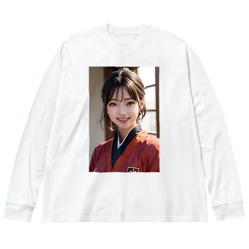 優しく微笑む町娘 ビッグシルエットロングスリーブTシャツ