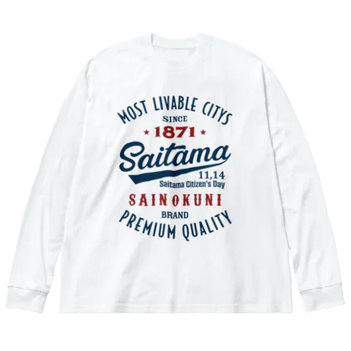 Saitama -Vintage- (淡色Tシャツ専用) ビッグシルエットロングスリーブTシャツ