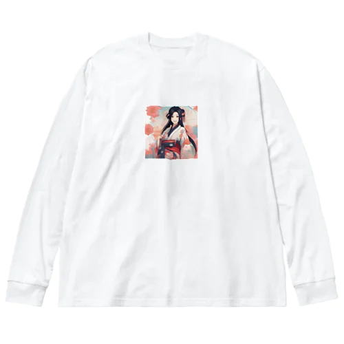 浴衣を着た黑髪ロングヘアの綺麗な女性 Big Long Sleeve T-Shirt