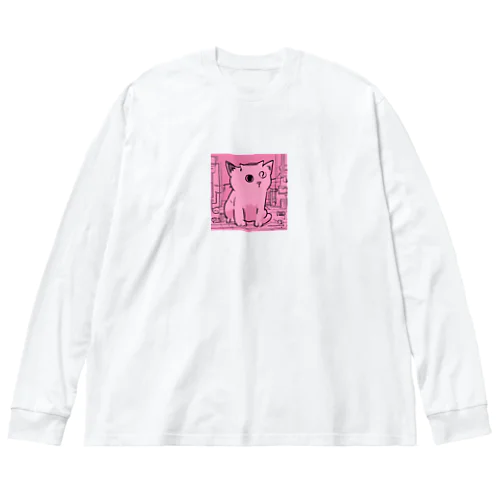 ピンクキャット Big Long Sleeve T-Shirt