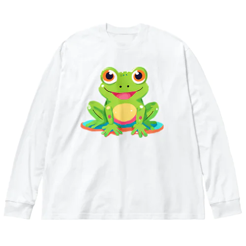 かわいいカエル ビッグシルエットロングスリーブTシャツ