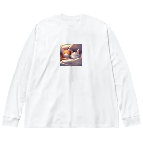 休日に布団から出てこない夫婦ネコ Big Long Sleeve T-Shirt