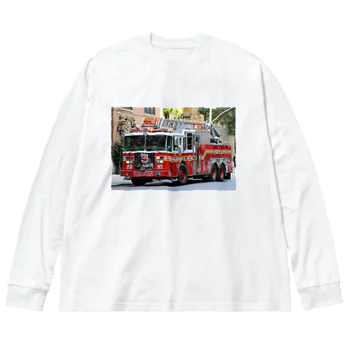 かっこいいはしご車 ビッグシルエットロングスリーブTシャツ