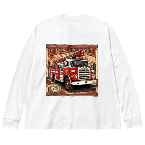 消防車　cool ビッグシルエットロングスリーブTシャツ