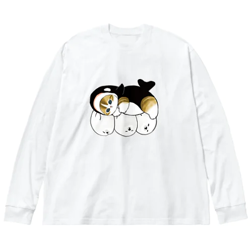 シャチにゃん ビッグシルエットロングスリーブTシャツ