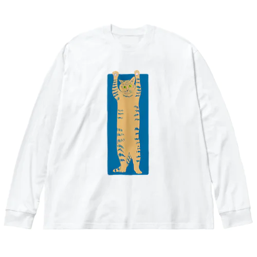 バンザイ猫　ブルー Big Long Sleeve T-Shirt