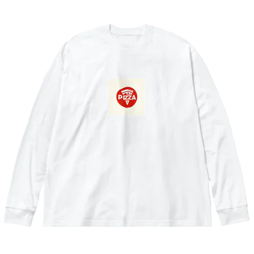 シンプルなPIZZAロゴ入りデザイン Big Long Sleeve T-Shirt