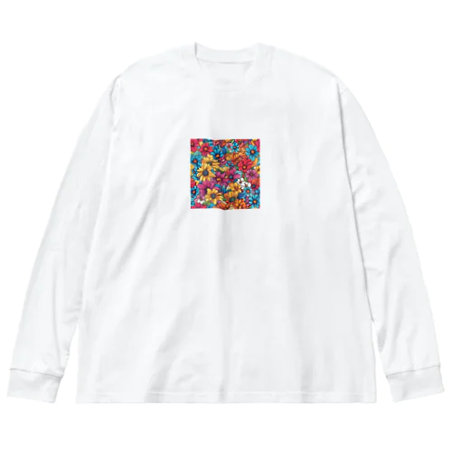 癒しの笑顔フラワー Big Long Sleeve T-Shirt