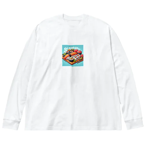 カラフルなユニークな寿司 ビッグシルエットロングスリーブTシャツ