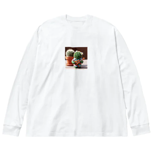 ハワイアンシャツを着てウクレレを弾くサボテン Big Long Sleeve T-Shirt