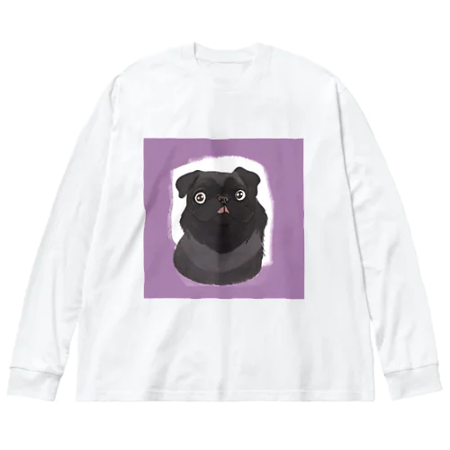 黒パグのイラストグッズ Big Long Sleeve T-Shirt