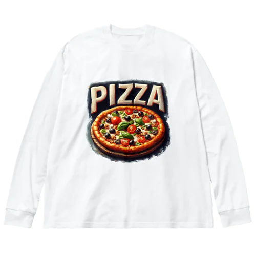 ピザ ビッグシルエットロングスリーブTシャツ
