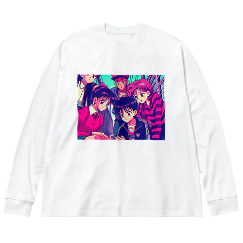 「バーチャルアベンジャー剛NEXT」| 90s J-Anime "Virtual Avenger Go 2" ビッグシルエットロングスリーブTシャツ