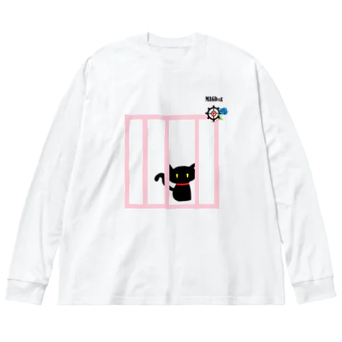 magboxシリーズ　檻の中の黒猫 ビッグシルエットロングスリーブTシャツ