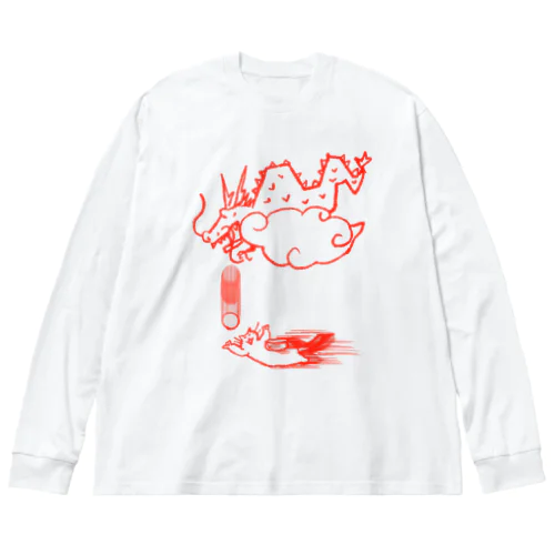 ／それワシの宝珠＼レッド ビッグシルエットロングスリーブTシャツ