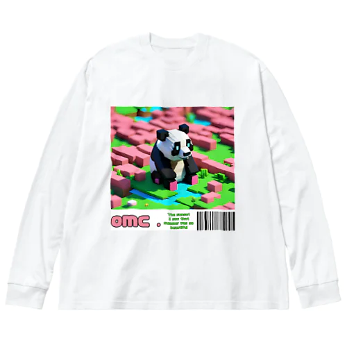 ３Dパンダさん Big Long Sleeve T-Shirt