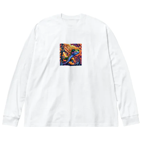 逞しいカエル ビッグシルエットロングスリーブTシャツ