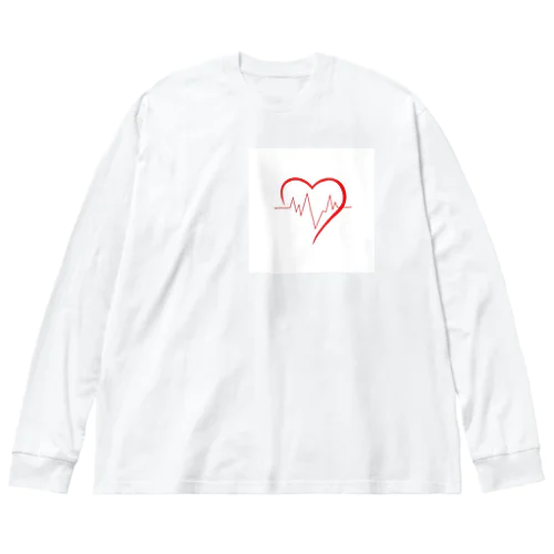 心拍数heart ビッグシルエットロングスリーブTシャツ