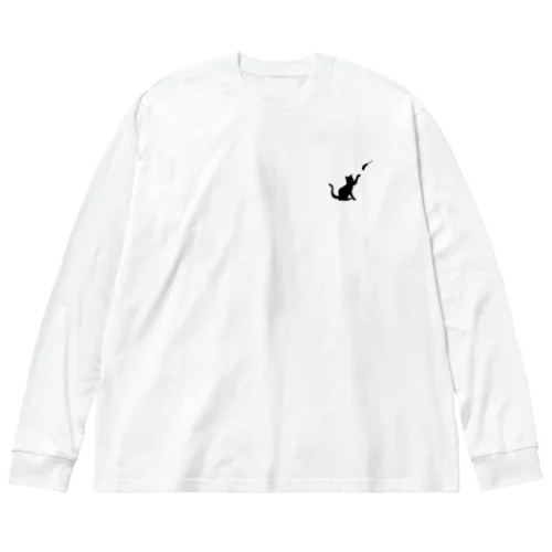 ネコじゃらしBK ビッグシルエットロングスリーブTシャツ