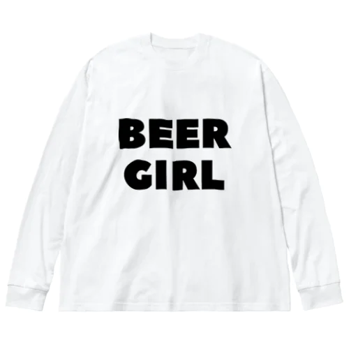 ビールガール_黒字(透過) Big Long Sleeve T-Shirt