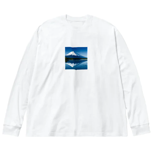 湖に反射する富士山 ビッグシルエットロングスリーブTシャツ