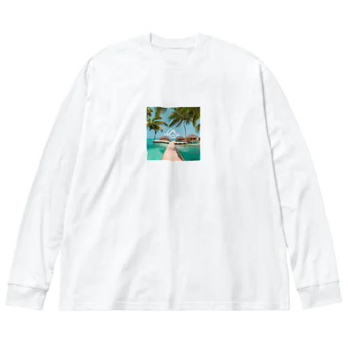 モルディブビーチバンガロー Big Long Sleeve T-Shirt
