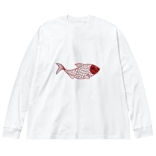 魚　sequinsred ビッグシルエットロングスリーブTシャツ