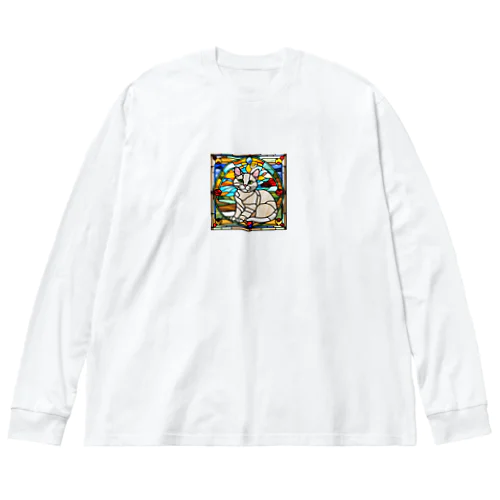 猫のイラストグッズ【ステンドグラス風】 Big Long Sleeve T-Shirt