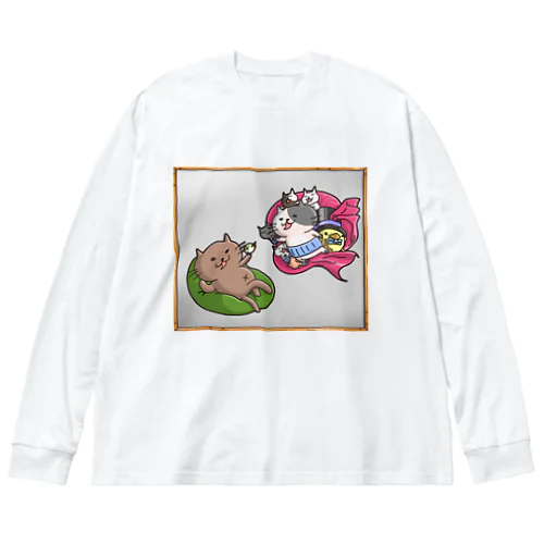 にゃん地創造だにゃん(額縁付き) ビッグシルエットロングスリーブTシャツ