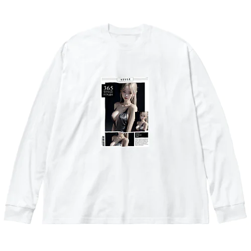 美女 図鑑（レザードレス） ビッグシルエットロングスリーブTシャツ