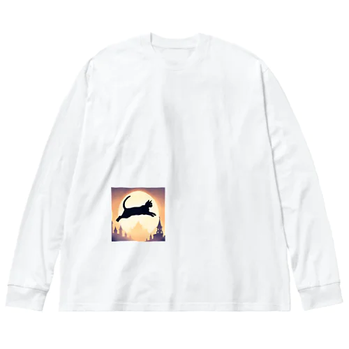 猫のシルエットグッズ Big Long Sleeve T-Shirt