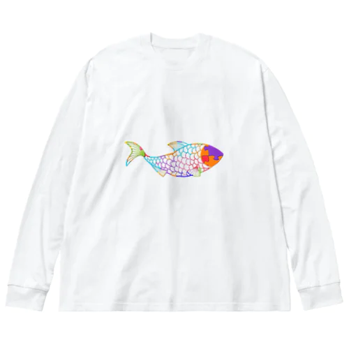 魚　jigsaw pals ビッグシルエットロングスリーブTシャツ