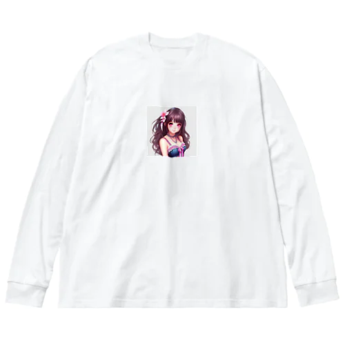 アイドル風の美少女イラスト Big Long Sleeve T-Shirt