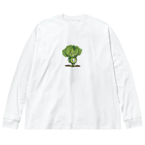野菜キャラクター レタスのレオ ビッグシルエットロングスリーブTシャツ