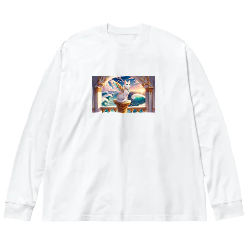 海の城に住む翼を持つ猫 Big Long Sleeve T-Shirt