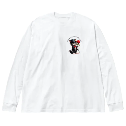 黒猫(ソックス) Big Long Sleeve T-Shirt