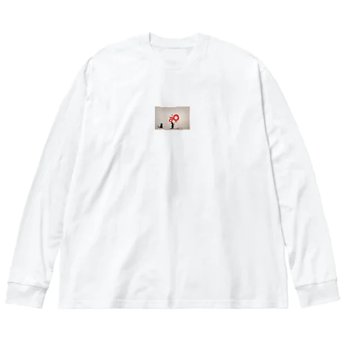 バンクシー風　猫のらくがき Big Long Sleeve T-Shirt