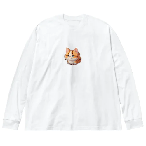 まん丸猫ちゃん ビッグシルエットロングスリーブTシャツ