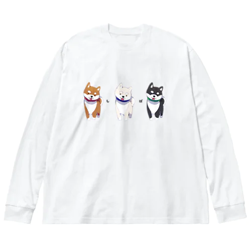 3色柴犬 Big Long Sleeve T-Shirt