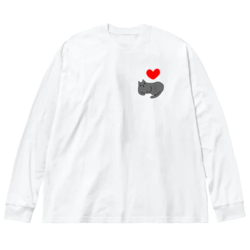 l love クロネコ Big Long Sleeve T-Shirt