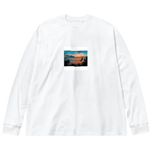 海と夕陽のコントラスト Big Long Sleeve T-Shirt