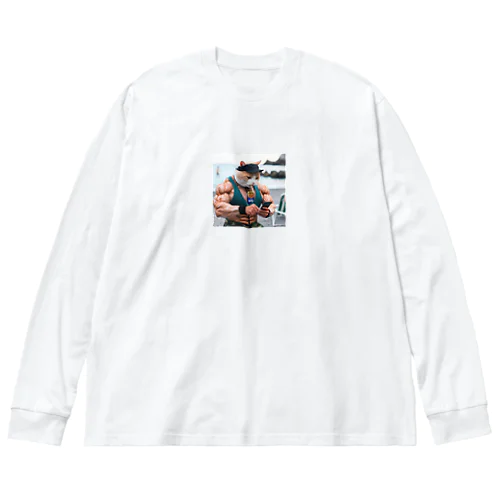 ポッキー大好きマッチョにゃん Big Long Sleeve T-Shirt