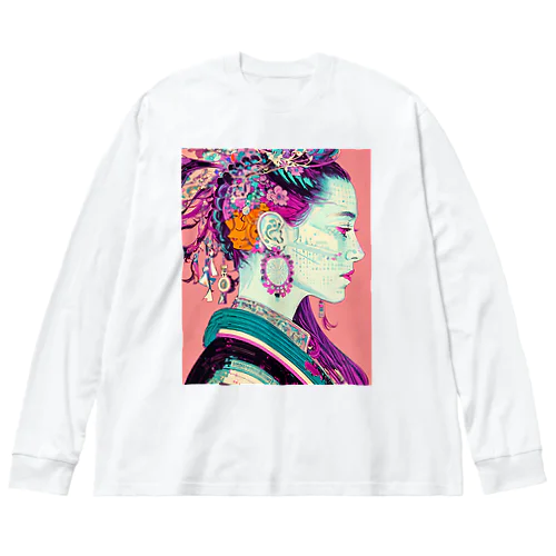 横顔の女性 Big Long Sleeve T-Shirt