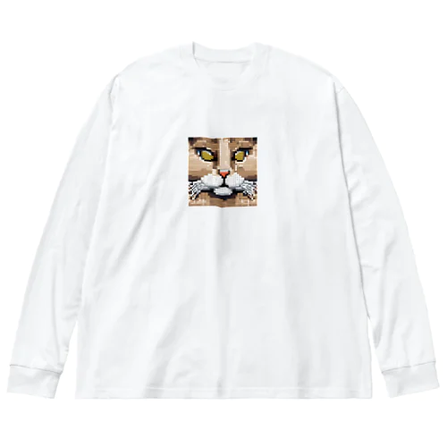 ドット絵のペルシャ猫 ビッグシルエットロングスリーブTシャツ