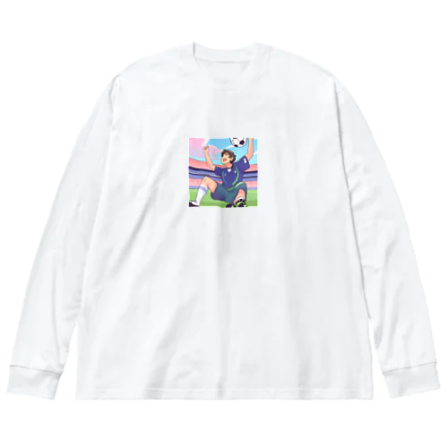 ワールドカップ優勝を夢見るサッカー少年 Big Long Sleeve T-Shirt